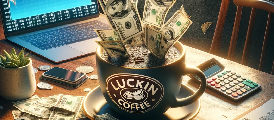 DALL·E-2024-02-26-08.42.59-Create-an-image-representing-the-Luckin-Coffee-accounting-fraud-of-2020.-Visualize-a-coffee-cup-branded-with-the-Luckin-Coffee-logo-tipping-over-with